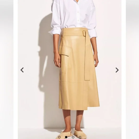 Vince belted leather wrap skirt - Picture 3 of 8